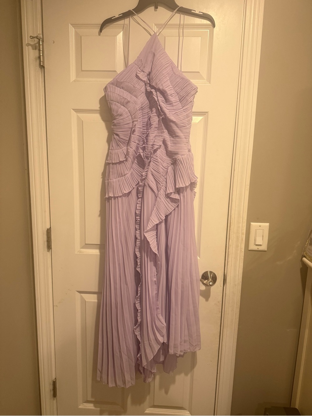 Lilac High-Low Ruffle Halter Dress - Picture 2 of 2